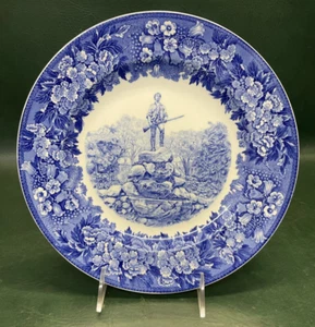 Rare Antique WEDGWOOD Captain John Parker Blue & White Plate ~ England - Picture 1 of 8
