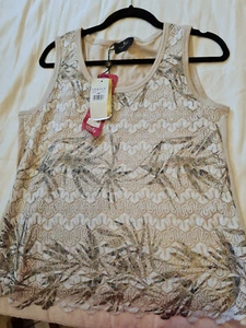 Gold,White Beige bronze CHESCA-EUGEN KLEIN 14 T-Shirt 19" p2p NEW WITH TAG - Picture 1 of 6