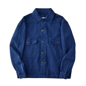 Type ll Indigo Dye Japanese Kendo Sashiko Military Workwear Shirt Jacket Shacket - Bild 1 von 23