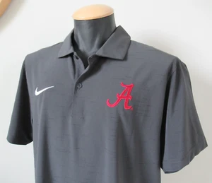 Alabama Crimson Tide Nike Dri Fit Polo Golf Shirt Sz L NCAA Dark Gray - Picture 1 of 8