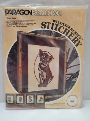 Vintage Paragon Needlecraft Wildlife Series  Tiger Cub 0833 NEW Creative Crewel - Image 1 of 2