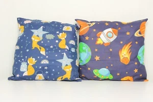 2pack baby pillows filled patterned cushions 4 pram cot bed galaxy foxes 1 year+ - Picture 1 of 1