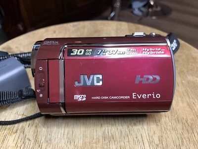 JVC Everio GZ-MG330RU 30gb Hard Disc Camcorder Video Camera Red NO CHARGER - Image 1 of 4