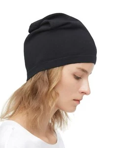 100% Silk Knitted Slouchy Beanie Breathable Thin Women Men Stretch Skull Cap - Picture 1 of 8
