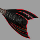 High Quality Black Bat Shaped Electric Guitar 6 String HHH Pickups Floyd Rose