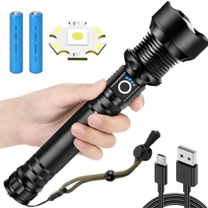 900000 High Lumens Rechargeable LED Flashlights,XHP90.2 Super Bright Flashlight - Picture 1 of 12