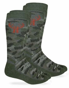 Huntworth Mens Camouflage 40% Merino Wool Cushion Insulated Tall Boot Socks 2PK - Picture 1 of 6