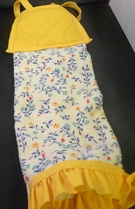 Bright Yellow Floral Pattern Tea Towel Hanging Cannon 100% Cotton - Picture 1 of 2