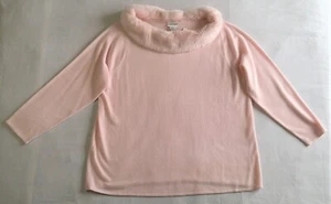 Vintage Moda Bug Mujer Mangas Largas Rosa Claro Piel Borde Suéter Talla 18-20 - Imagen 1 de 10