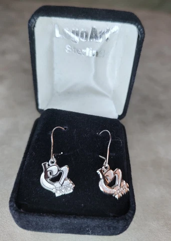 I Love University of Michigan Logo Hoop Earrings Sterling Silver Cover