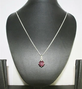 COLGANTE TALLADO RUBÍ NATURAL PLATA 925 - Imagen 1 de 12