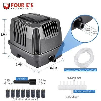 Bomba de aire lineal para estanque al aire libre con kit de piedra de aire 10000 galones 855GPH Foto 1 de 4