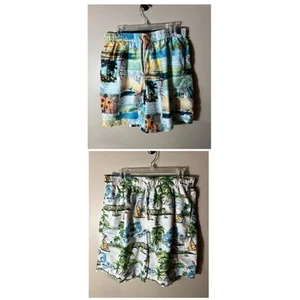 Croft & Barrow Mens Summer Swim Trunk Size Large Tall 2 Pair Tropical And Floral - Picture 1 of 17
