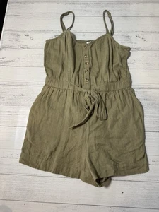 Pantalones Cortos Aerie Para Mujer Corbata Sin Mangas Verde Ejército Mameluco Talla S - Imagen 1 de 7
