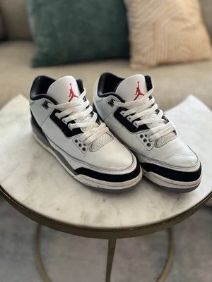 Nike Air Jordan 3 Retro White Cement Shoes Youth Size 6Y Black Red DM0967-106 OG - Image 1 of 4