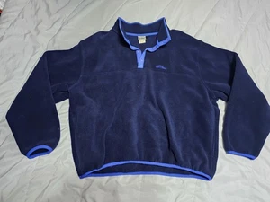 Chaqueta Pullover Vintage LL Bean Hecho en EE. UU. XL Fleece Azul a Presión   - Imagen 1 de 13