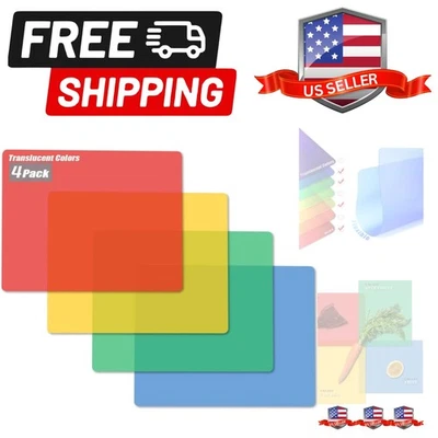 Гибкие пластиковые разделочные доски для кухни, 4 полупрозрачных цвета коврик для резки... - Изображение 1 из 4