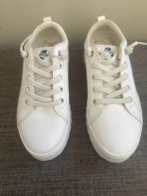 女式 Roxy 白色一脚蹬厚底鞋 7.5 码 — 第 1/4 张图片