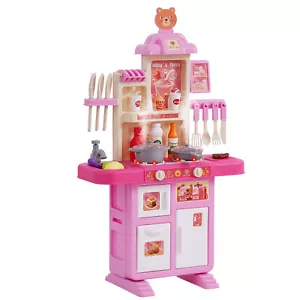 VEVOR Kitchen Playset Kids Pretend Cooking Play Toy 48 Piece Accessories Pink - Picture 1 of 12