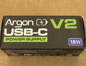 NEW - Argon 18w USB C Power Supply V2 with Switch for Raspberry Pi 4 - Picture 1 of 3