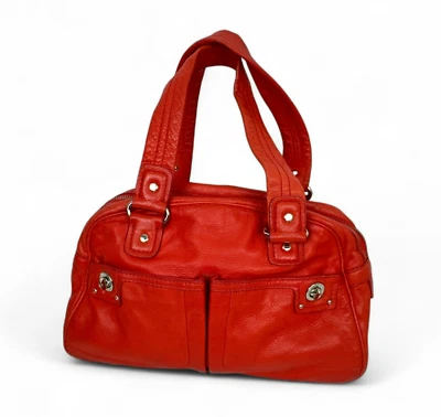 Женская наплечная сумка бохо Marc by Marc Jacobs шагреневая кожа с оранжевыми карманами на молнии - Изображение 1 из 4