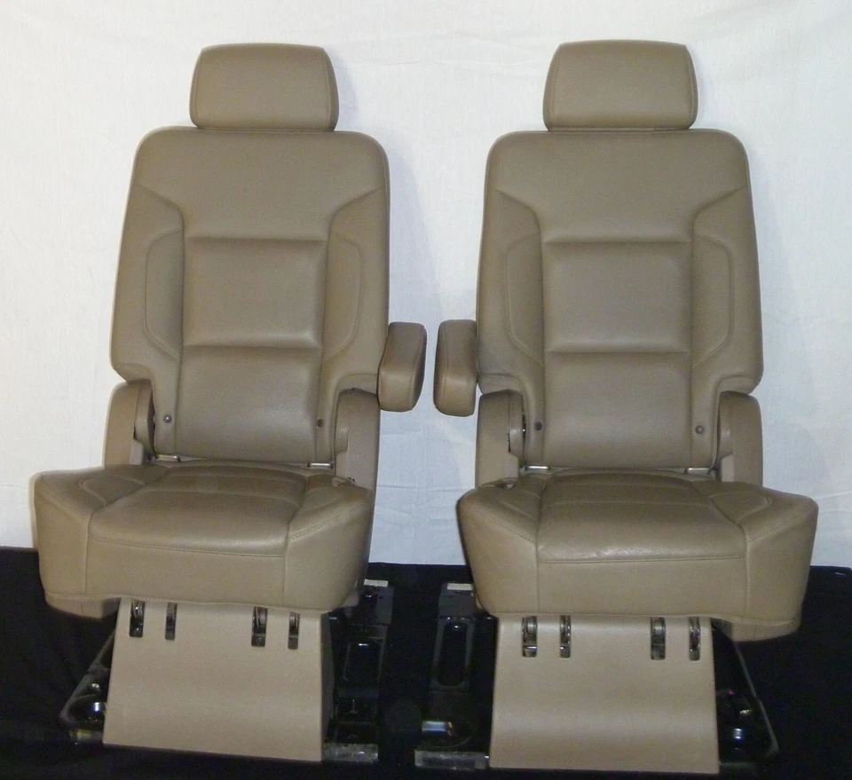 Cadillac Escalade 2018 ESV OEM cuero tostado segunda fila asientos térmicos con canastilla Captain Foto 1 de 1