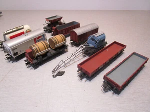 9x Märklin Kesselwagen Güterwagen Kranwagen Kühlwagen Hochbordwagen H0 defekte - Bild 1 von 16