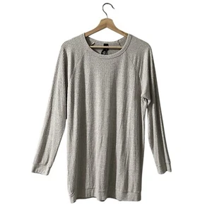 Bobi Tunic Top Size Large Tan Ribbed Knit Long Sleeve Pullover Tee Beige Oatmeal - Picture 1 of 8