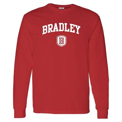 Bradley University Braves Arch Logo Long Sleeve Shirt - Red - Image 1 of 4