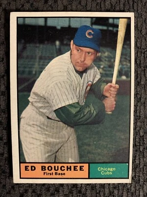 1961 Topps Baseball Ed Bouchee #196 Chicago Cubs Vintage Baseball Card Sharp - Image 1 of 4