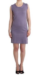JOHN GALLIANO Dress Purple Cotton Knitted Sweater Sheath Shift M/US8 RRP $250 