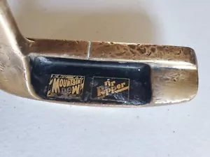 Vintage Mountain Dew & Dr Pepper Brass Golf Putter 35½" Lamkin Club PepsiCo Dew - Picture 1 of 10