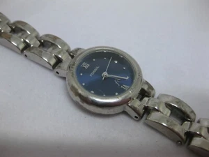 Fossil Watch Women Blue Face Model ES-8860 Silver Stainless Steel WORKS - Picture 1 of 5