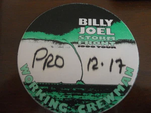 Billy Joel 1989 - Storm Front Tour-December 17, 1989 - working crewman BSpass - Picture 1 of 1