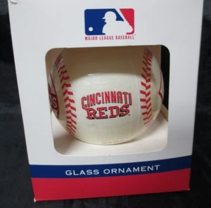 MLB Cincinnati Reds rundes Glas Ornament Vintage MLB Weihnachten mit Box - Bild 1 von 4
