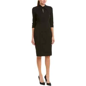 Donna Morgan Twist Collar Half Sleeve Crepe Midi Pencil Dress - Picture 1 of 5