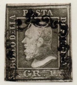 Italy Sicily 1859 Sassone 4 a Mi 2 SC 12 Italian States King Ferdinand II Signed - Picture 1 of 2
