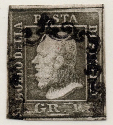 Italy Sicily 1859 Sassone 4 a Mi 2 SC 12 Italian States King Ferdinand II Signed - Image 1 of 2