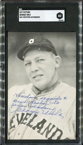 Postcard-Size Cut Picture - George Uhle Cleveland Indians - SGC Autograph - Picture 1 of 2