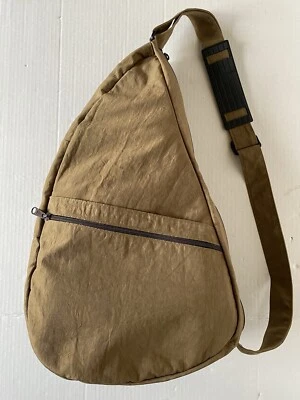 AmeriBag Clásico Saludable Bolso de Mano L Taupe Bandolera Nailon Envejecido Cartera Foto 1 de 4
