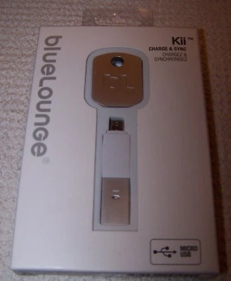 Bluelounge Kii - Lightning/Micro USB Keychain Charger WHITE (KI-MC-WH) ~ NWT $40 - Image 1 of 2