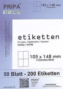 200 Étiquettes 105x148mm sur A4 le Même Format à Plusieurs des 70g/M² 6120 - Afbeelding 1 van 1