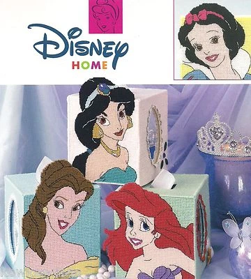 Disney Princess collection tissue box covers to stitch using plastic canvas ~New - Image 1 of 2