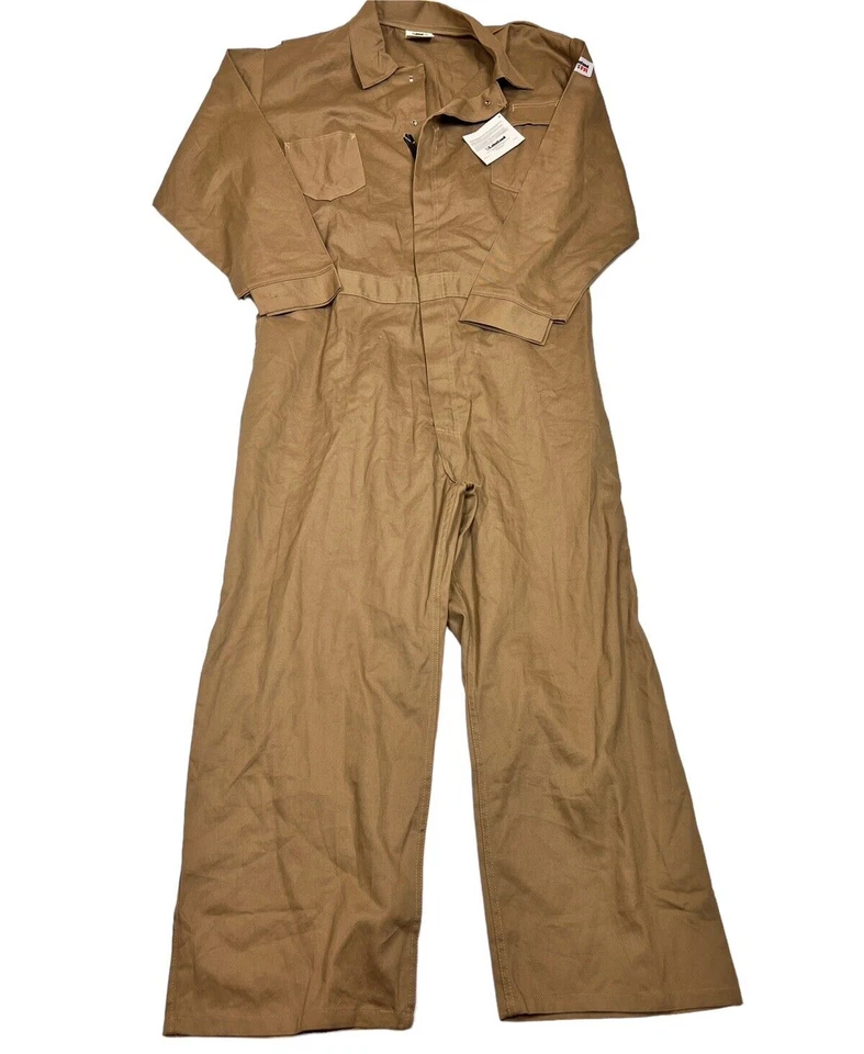NWT Lake Land FR Coverall Beige Work Construction Welding Mechanic 56X30 - Image 1 of 4