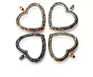 Schwebender Charm Herz Medaillon Anhänger magnetisches Gedächtnisglas Charm Medaillons - Bild 1 von 9