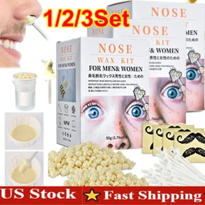 Nose Ear Hair Removal Wax Kit Painless and Easy Mens Beard Remove Waxing Set US - Picture 1 of 18