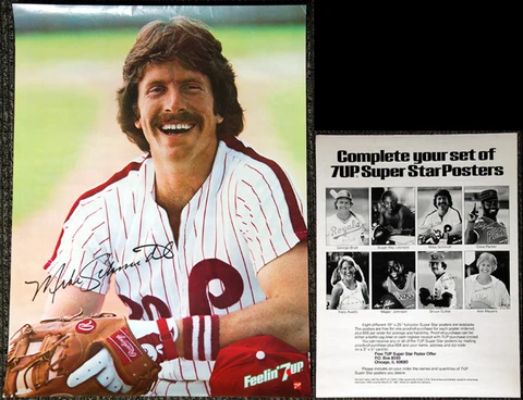 Mike Schmidt FEELIN' 7-UP SMILE Philadelphia Phillies Vintage Poster (1980) Cover