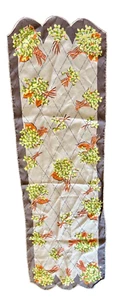 Vintage Scarf Floral Bouquet Print Scalloped Edge - Picture 1 of 3