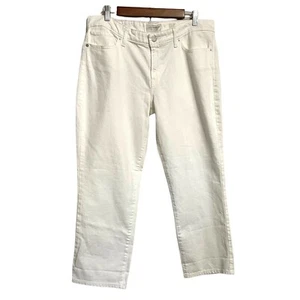 Lucky Brand Women's NWT White Mid Rise Crop Straight Leg Relaxed Jeans Size 8/29 - Picture 1 of 8