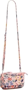 Vera Bradley Cotton Wallet Crossbody Purse with RFID Protection, Paradise Coral - Picture 1 of 2
